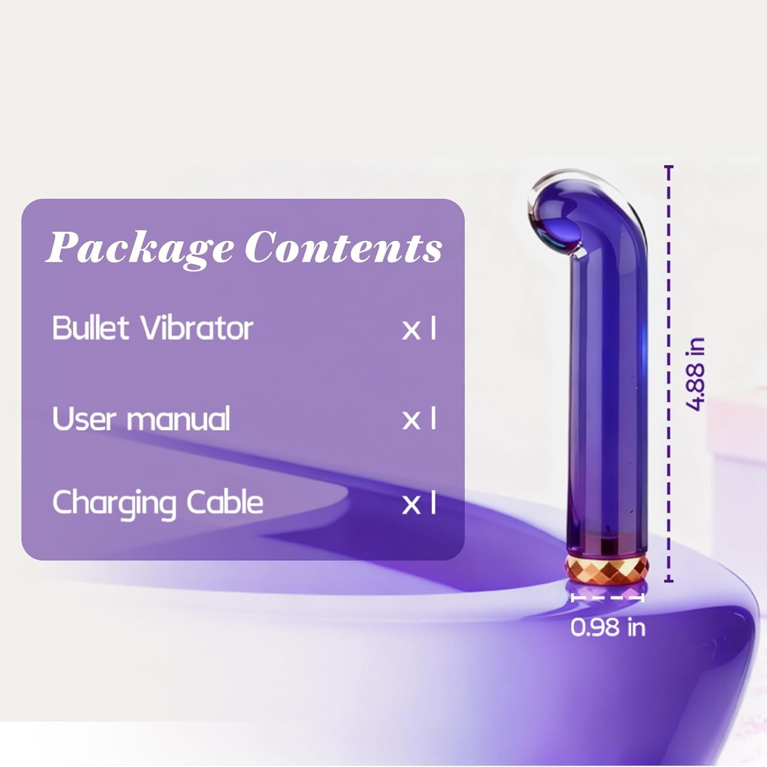 FrostedArc Curved Glass Bullet G - Spot Vibrator - Vixen | Nova Network
