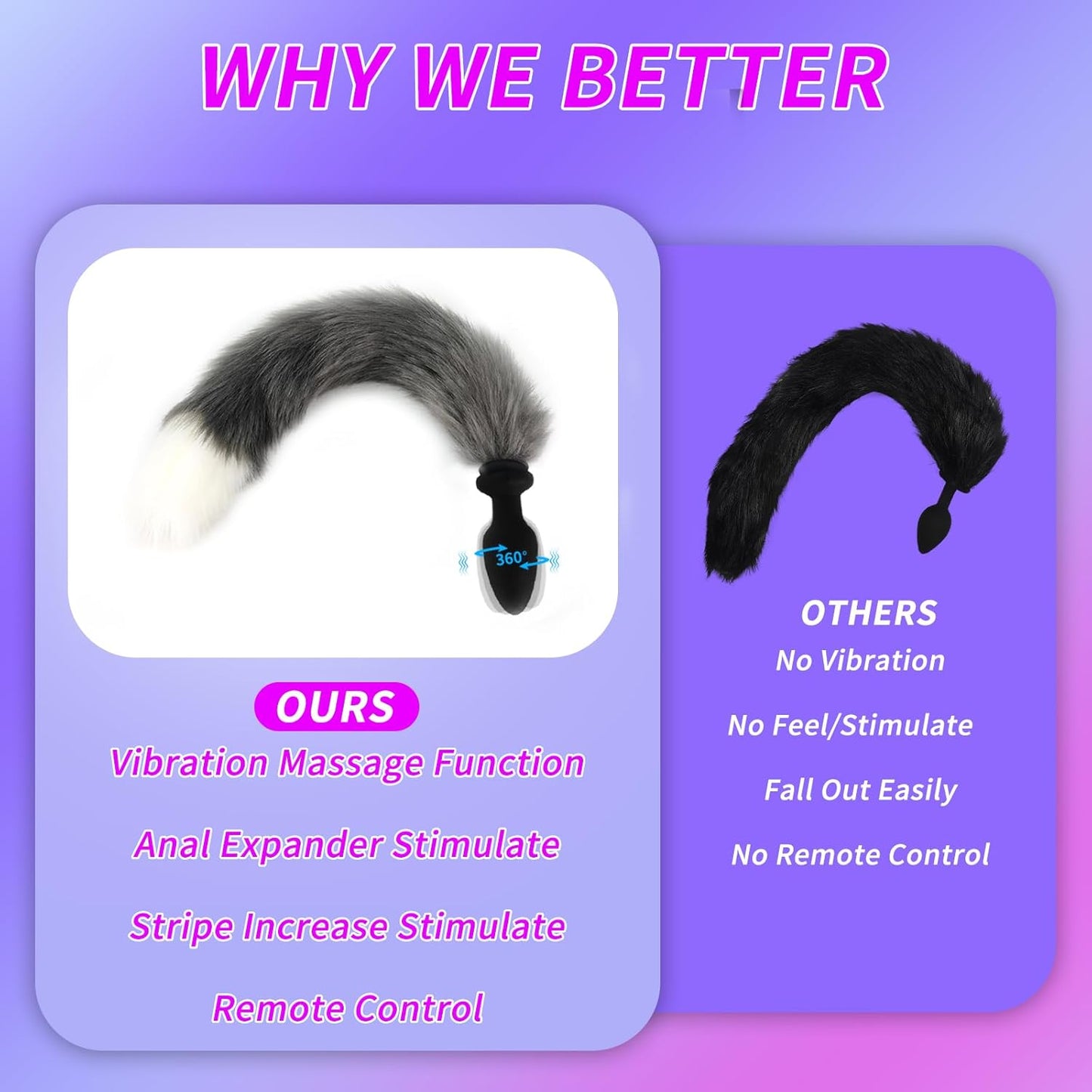 FrostTail Fox Tail Vibrating Butt Plug - Vixen | Nova Network