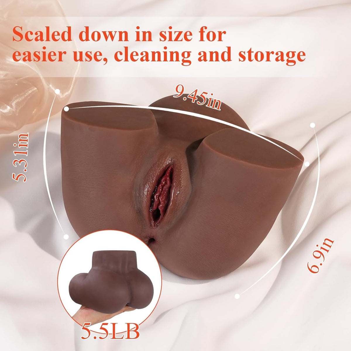 FullCurve 5.5LB Pocket Pussy | Dual Channel Ebony Doll - Vixen Adult Playroom