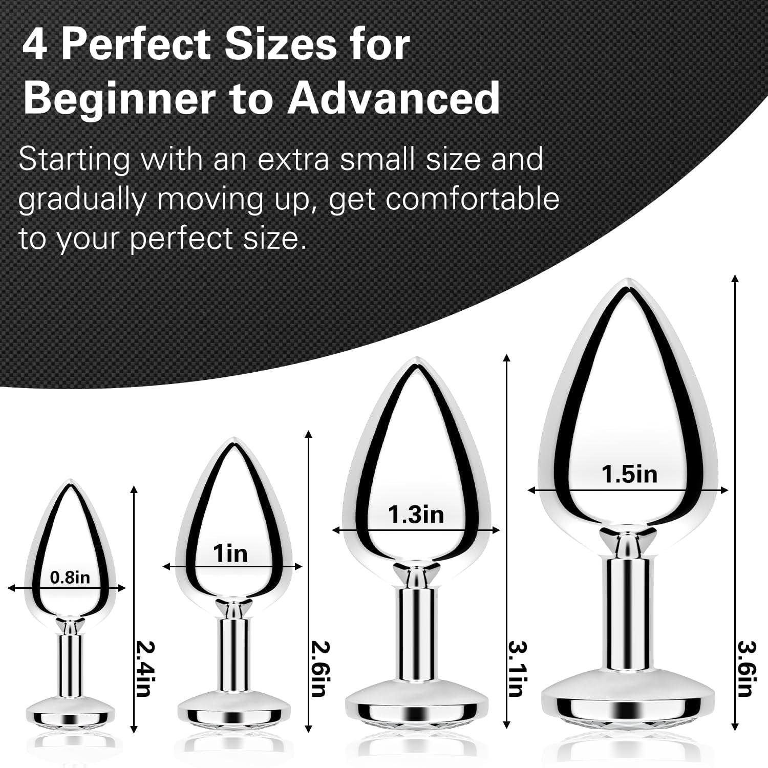 GemRise 4-Piece Steel Jewel Butt Plug Training Kit - Vixen | Nova Network