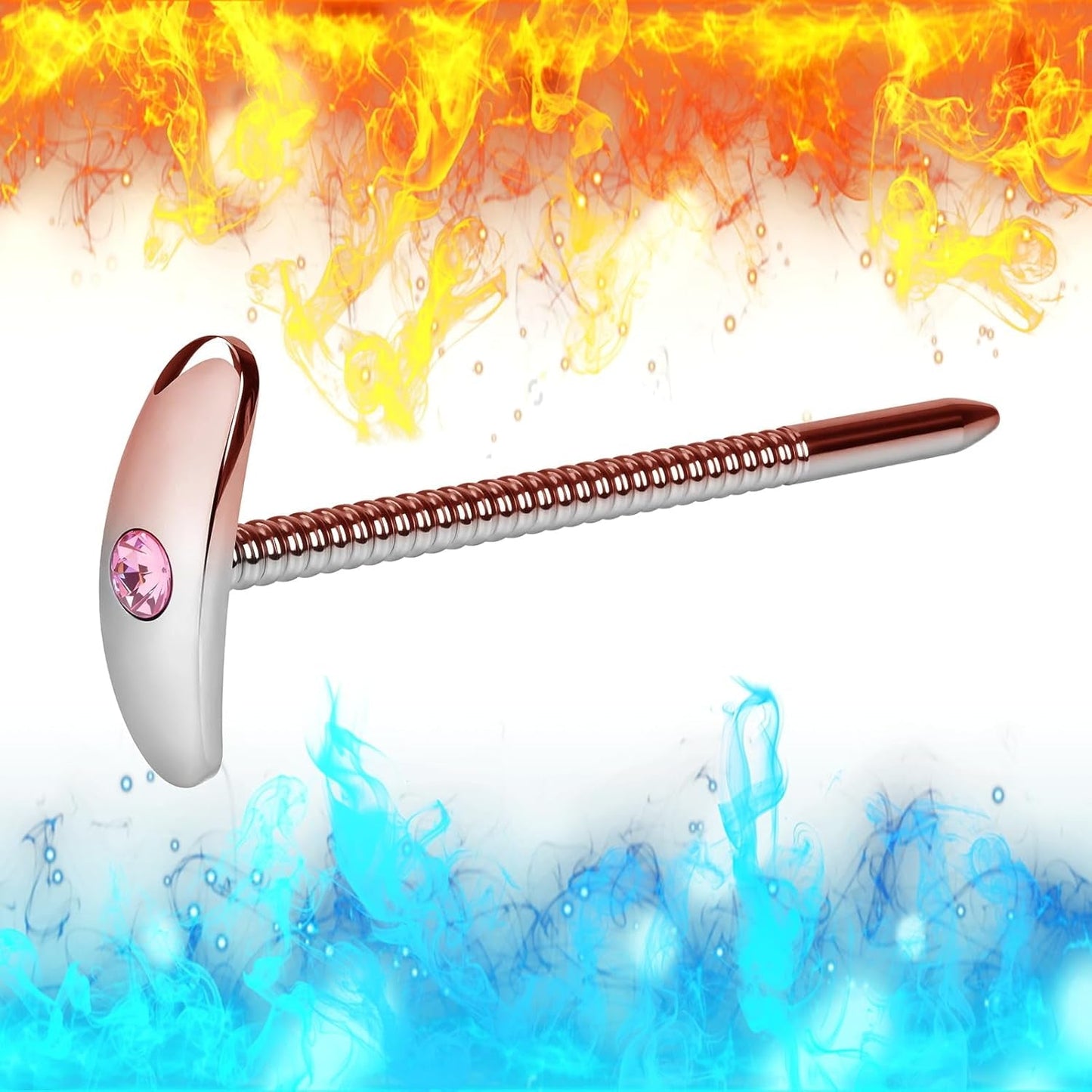 GemRod Stainless Steel Urethral Sound Pink Gem Plug - Vixen | Nova Network