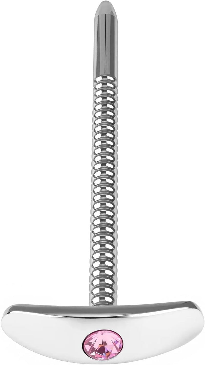 GemRod Stainless Steel Urethral Sound Pink Gem Plug - Vixen | Nova Network