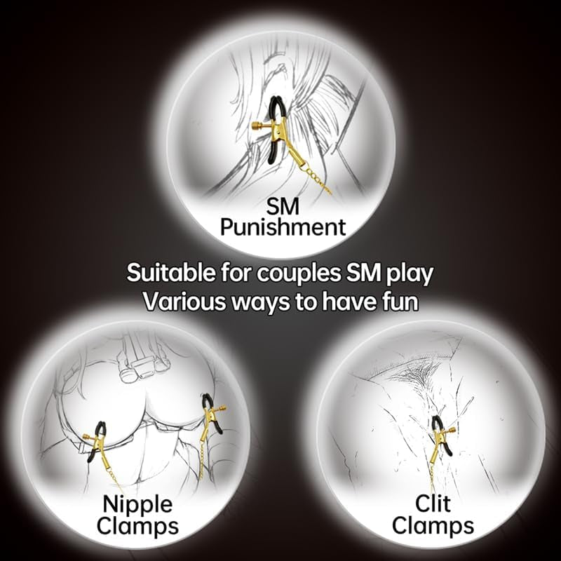 GildedTease Adjustable BDSM Nipple Clamps - Vixen | Nova Network