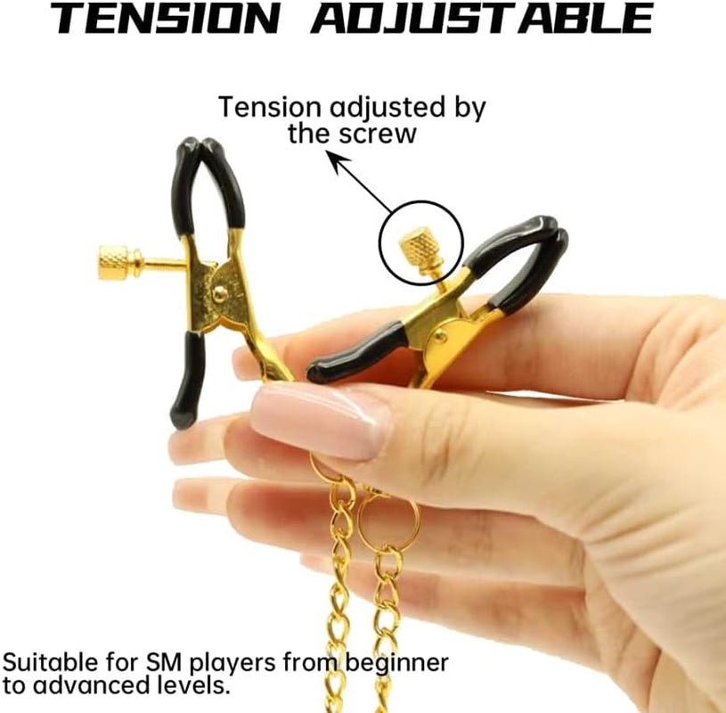 GildedTease Adjustable BDSM Nipple Clamps - Vixen | Nova Network