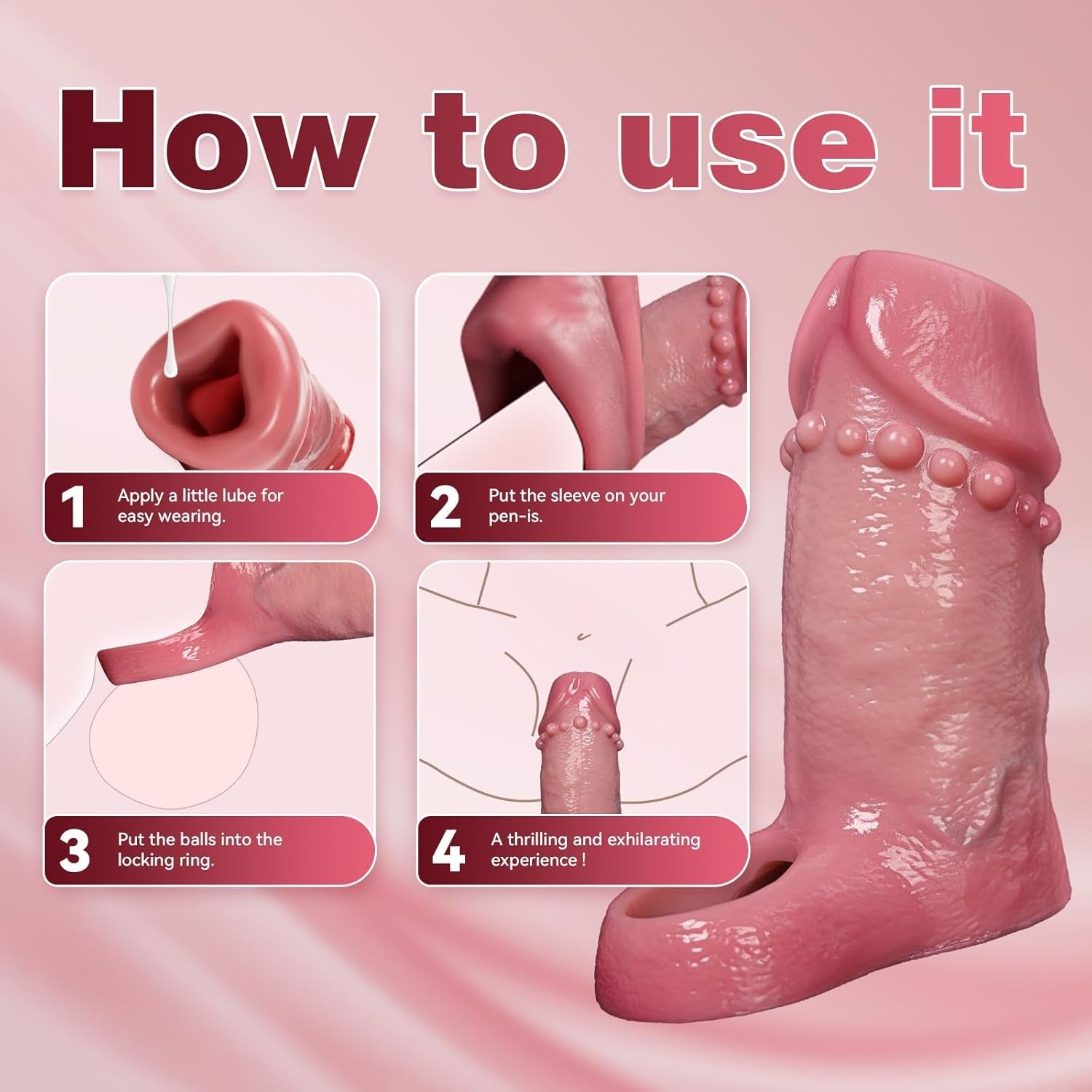GirthGlide Silicone Penis Sleeve Extender - Vixen | Nova Network