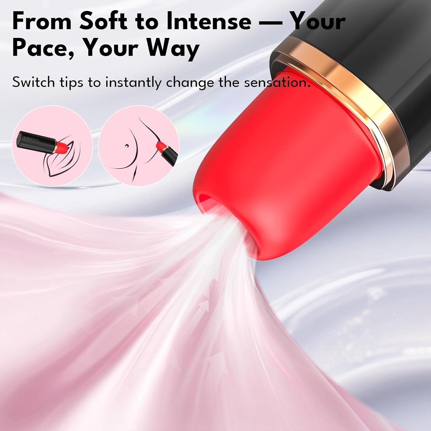 GlamourKiss Bullet Lipstick Clit Sucker – 9 Modes, 3 Tips - Vixen Adult Playroom
