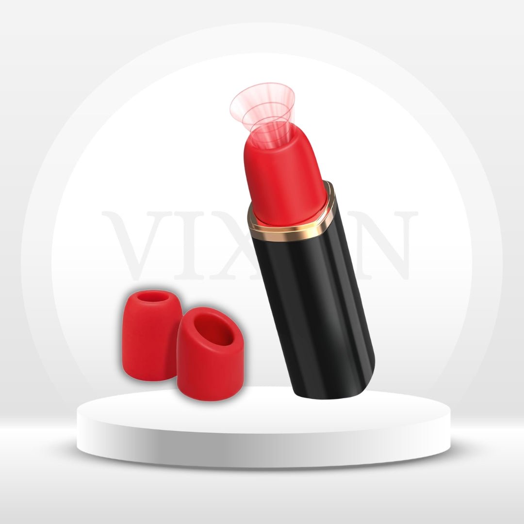 GlamourKiss Bullet Lipstick Clit Sucker – 9 Modes, 3 Tips - Vixen Adult Playroom