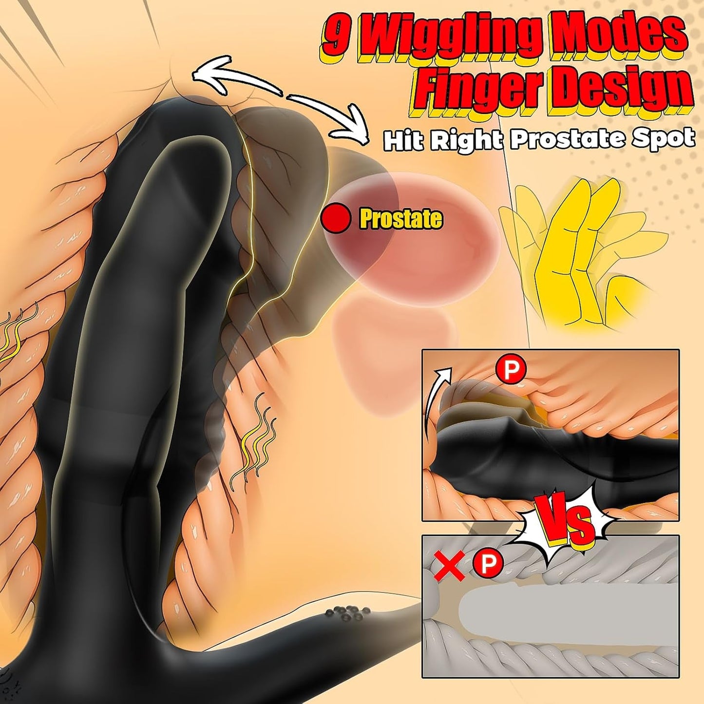 GlideApex Wiggling Thrusting Prostate Massager Cock Ring - Vixen | Nova Network