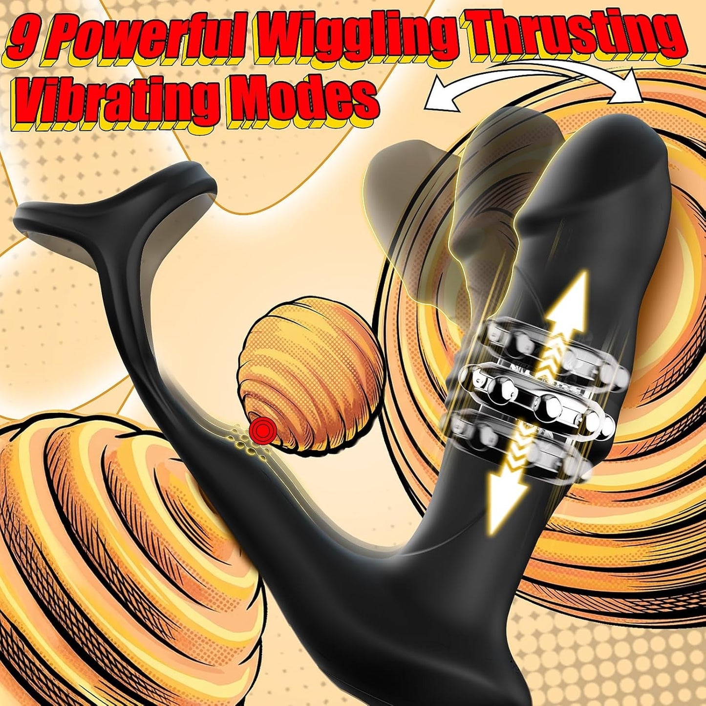 GlideApex Wiggling Thrusting Prostate Massager Cock Ring - Vixen | Nova Network
