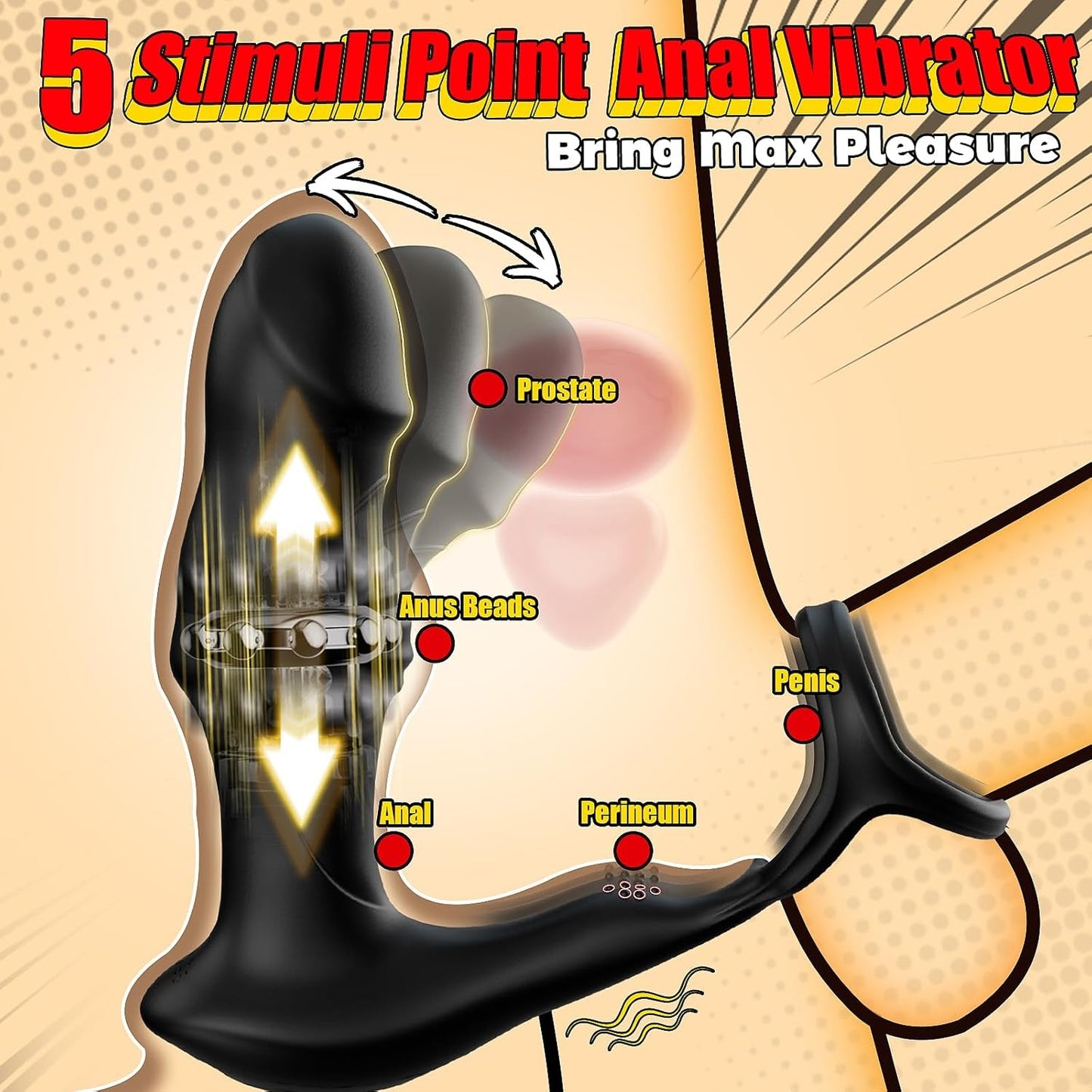 GlideApex Wiggling Thrusting Prostate Massager Cock Ring - Vixen | Nova Network