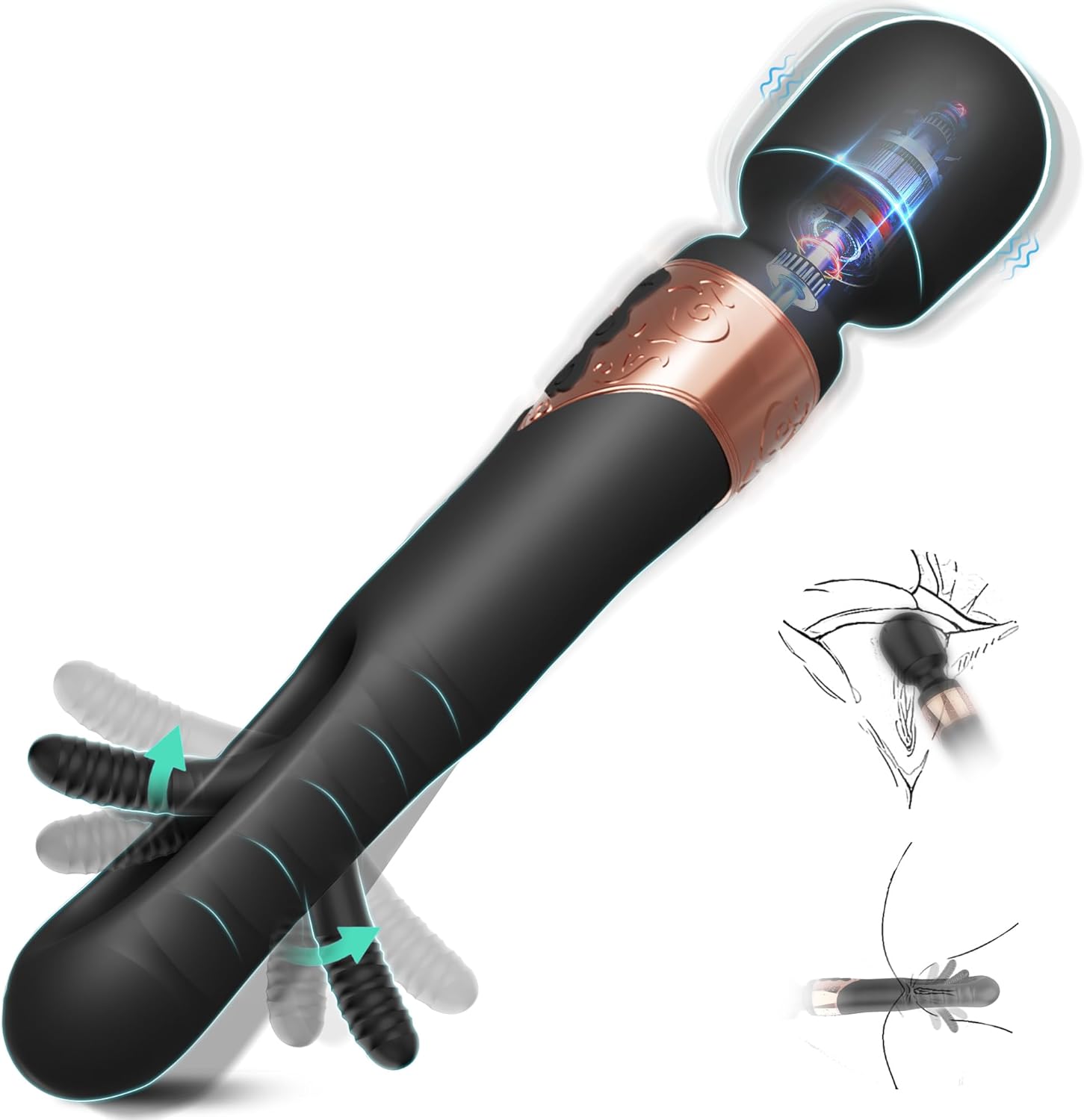 GlideVibe 360° Flapping Wand Vibrator - Vixen | Nova Network