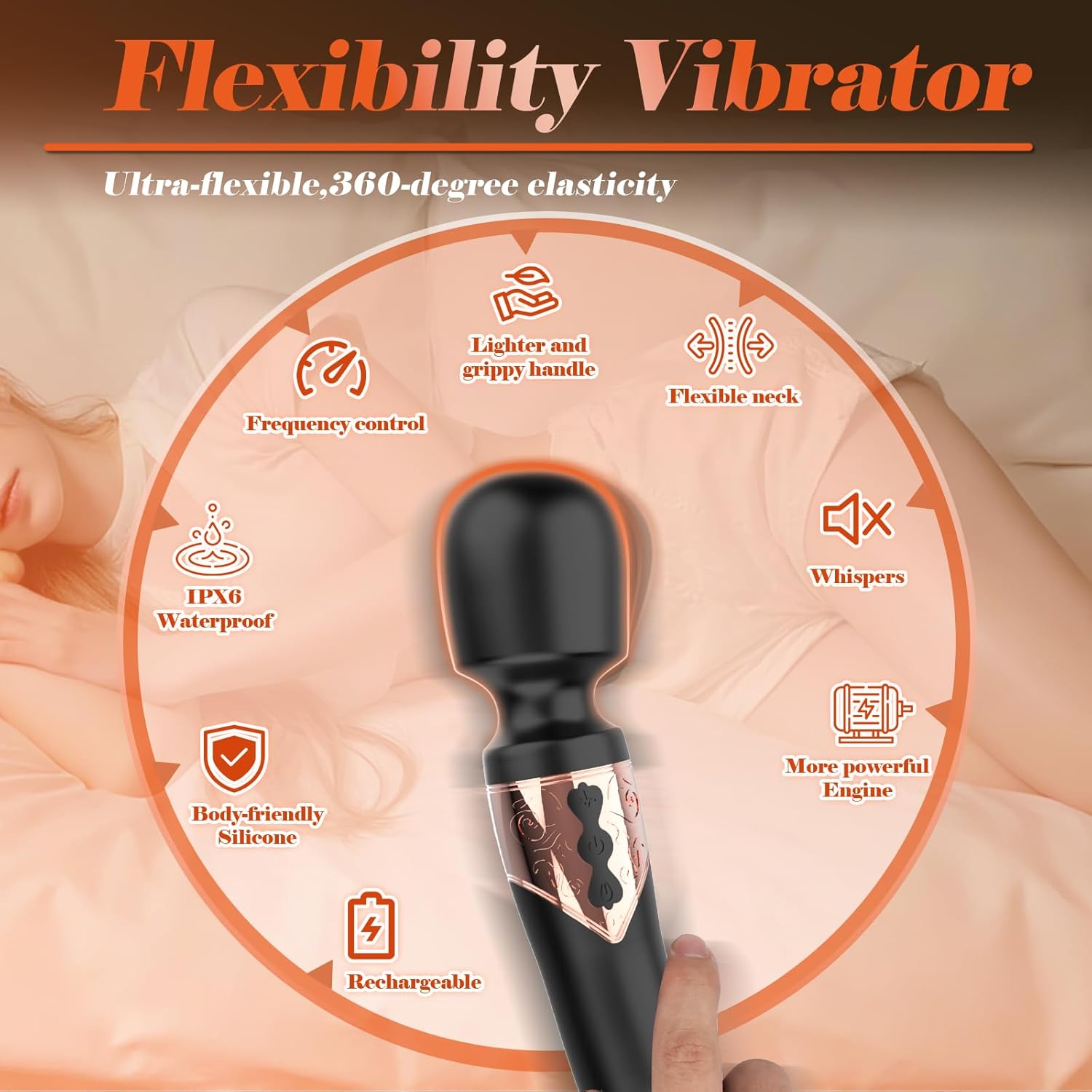 GlideVibe 360° Flapping Wand Vibrator - Vixen | Nova Network
