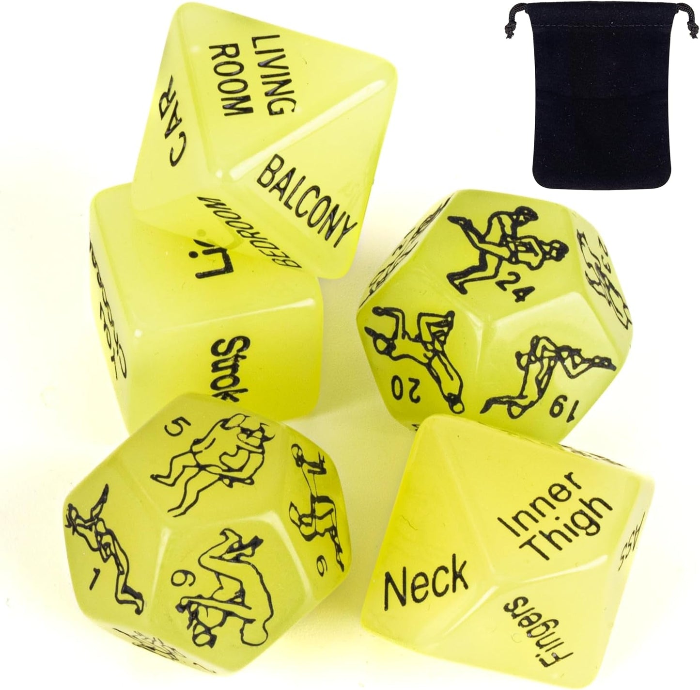 Glow in the Dark Sex Dice Set - Vixen | Nova Network
