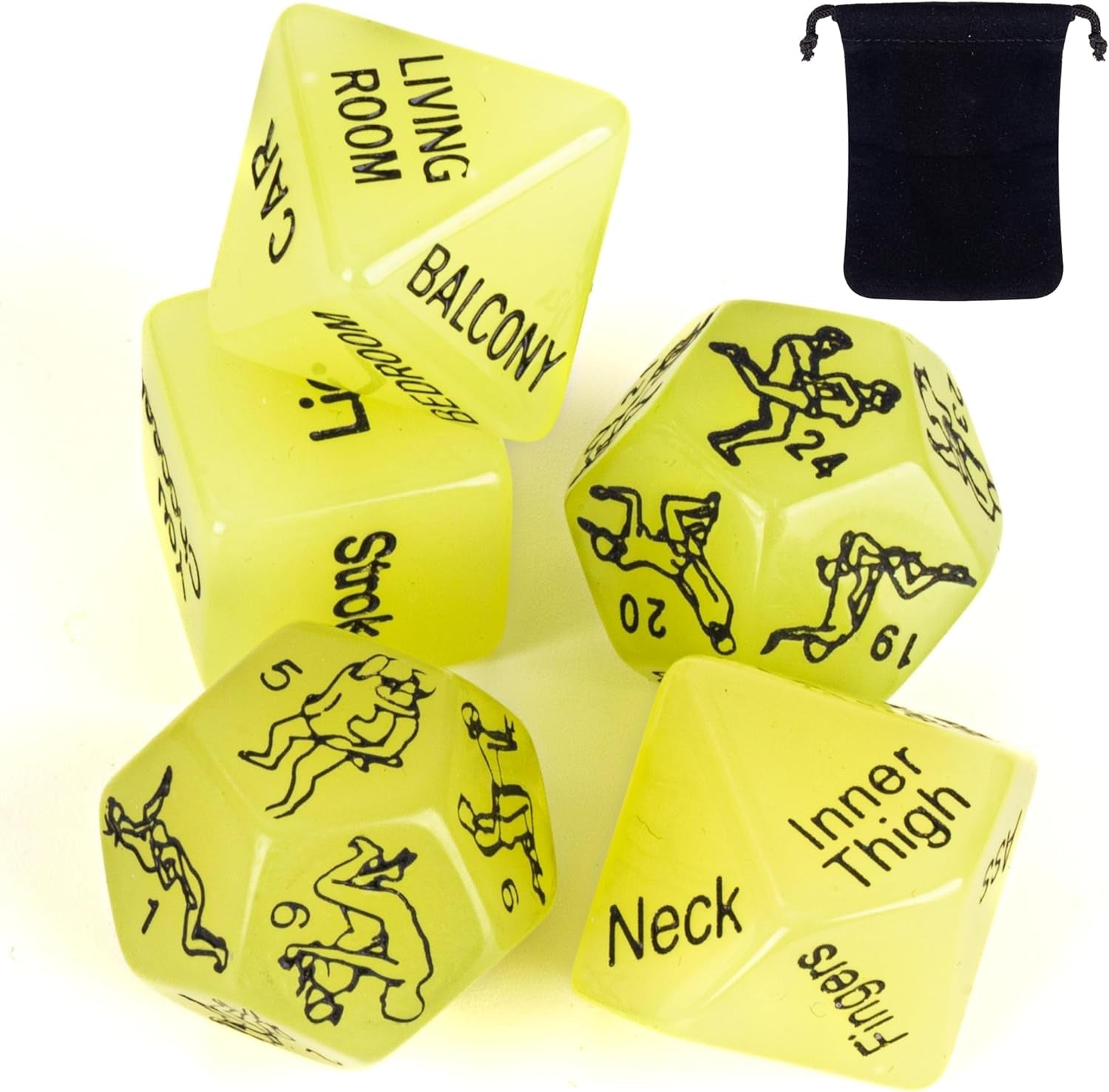 Glow in the Dark Sex Dice Set - Vixen | Nova Network