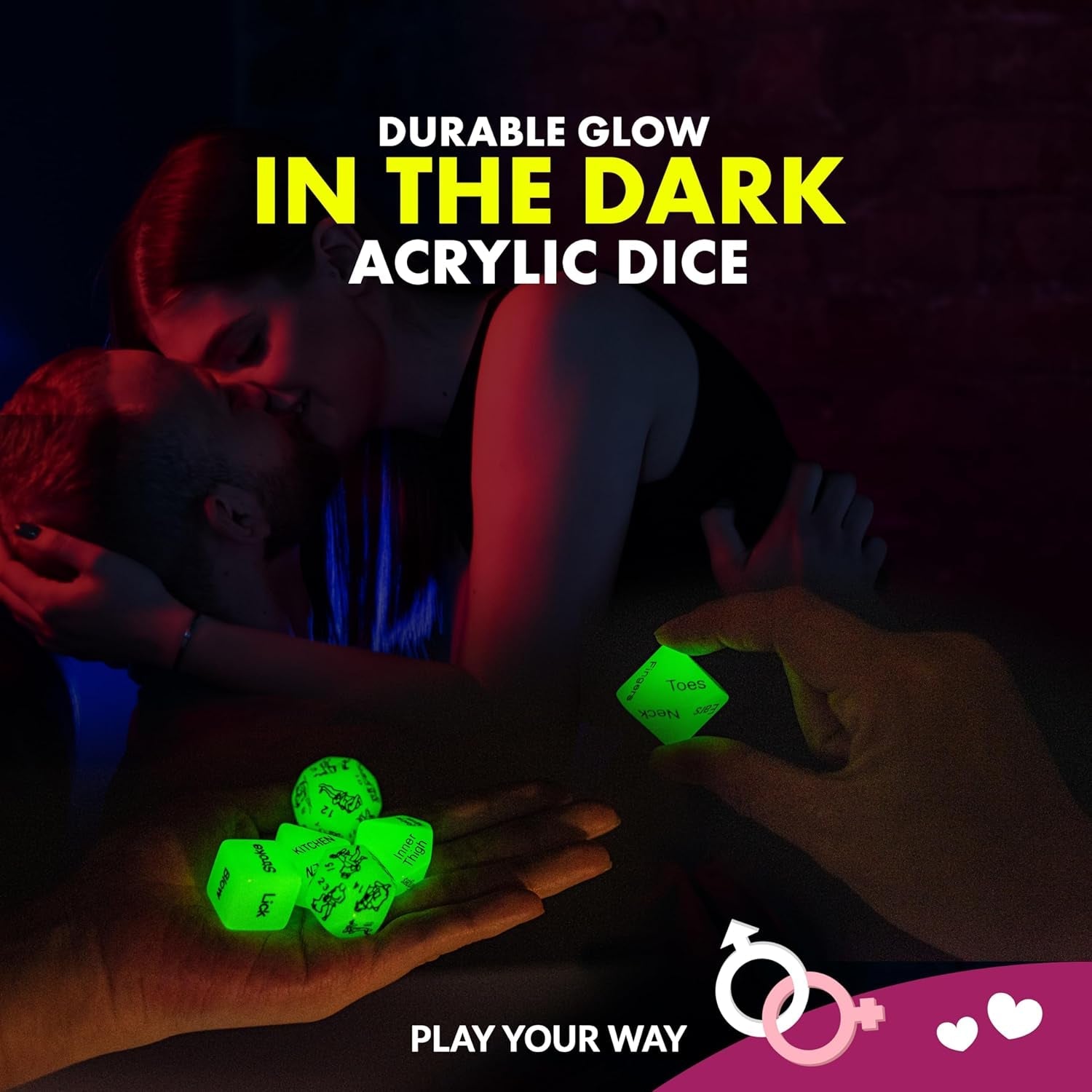 Glow in the Dark Sex Dice Set - Vixen | Nova Network