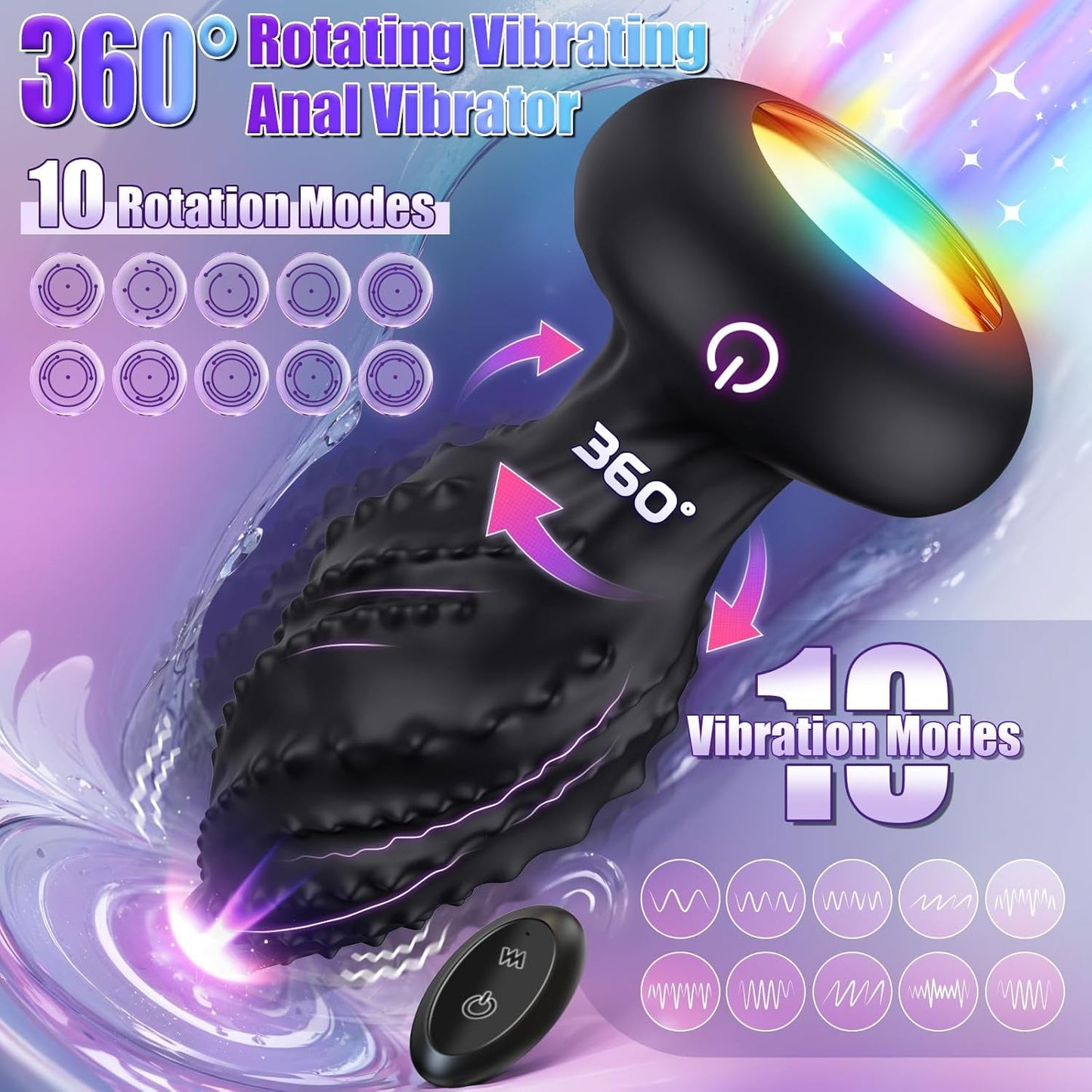 GlowMonster 360° Rotating App - Control Anal Vibrator - Vixen | Nova Network