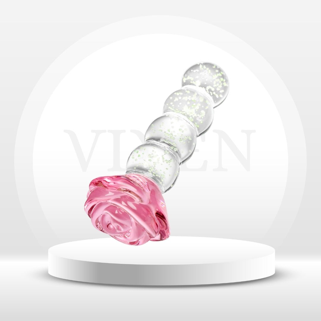 GlowRose Glass Anal Beads - Vixen | Nova Network