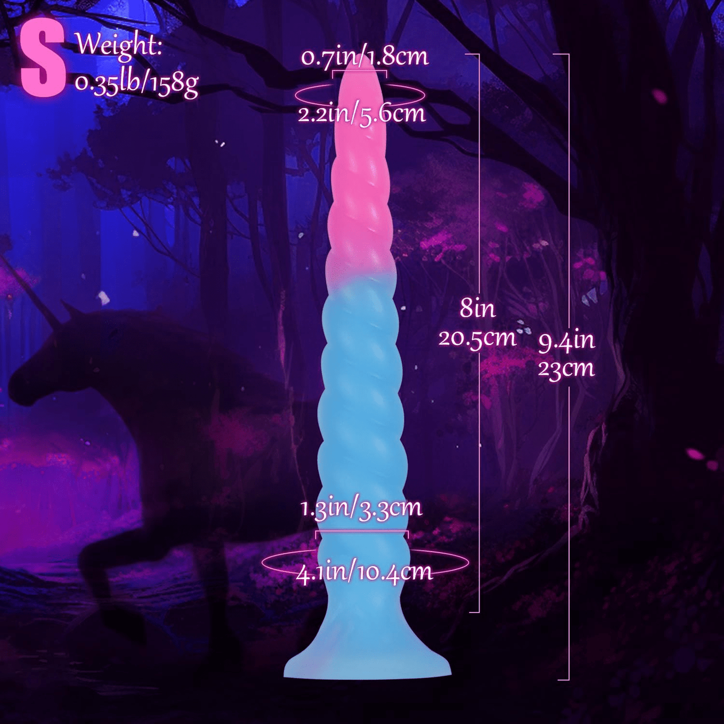 GlowSerpent Spiral Glow Anal Dildo | Strong Suction Cup - Vixen | Nova Network