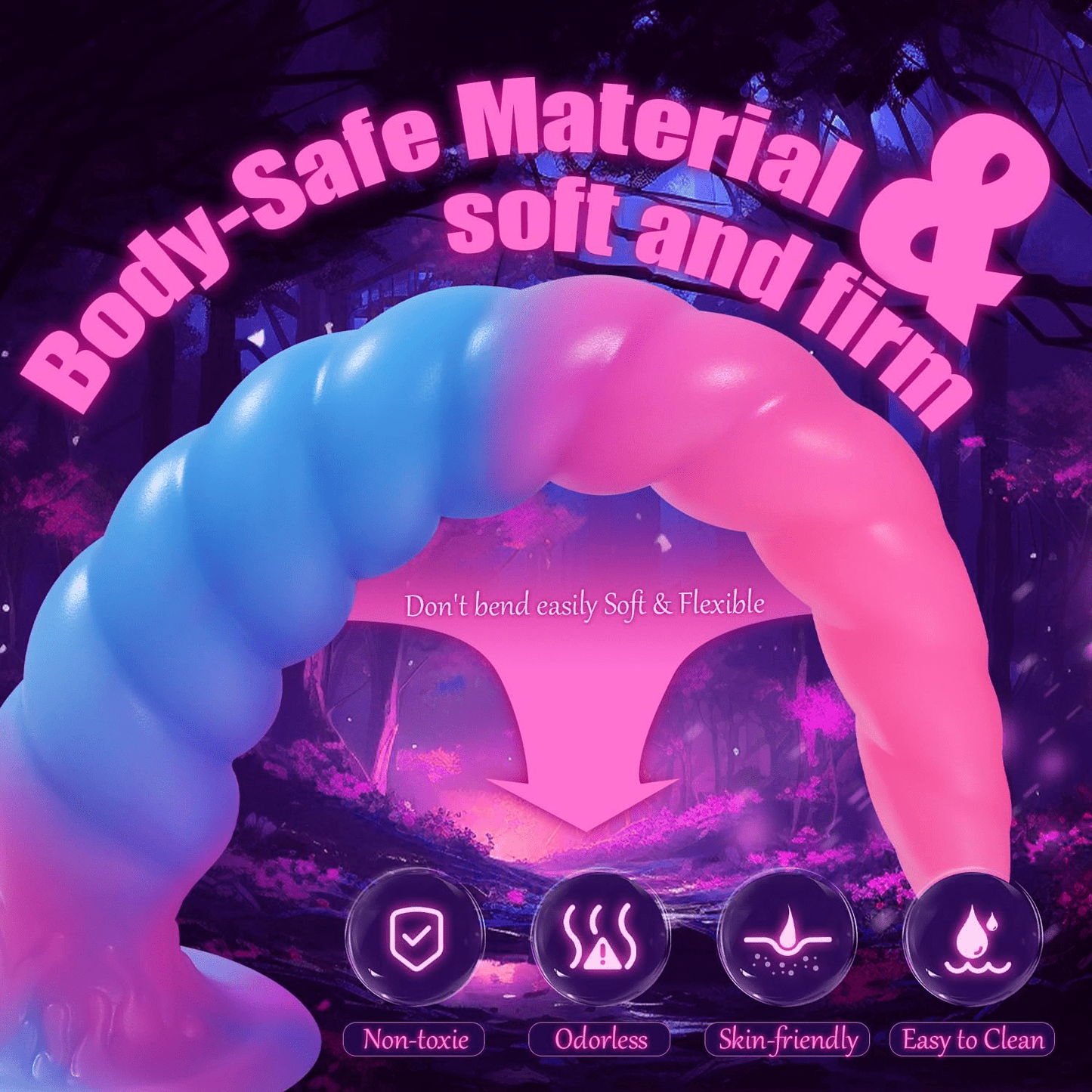 GlowSerpent Spiral Glow Anal Dildo | Strong Suction Cup - Vixen | Nova Network