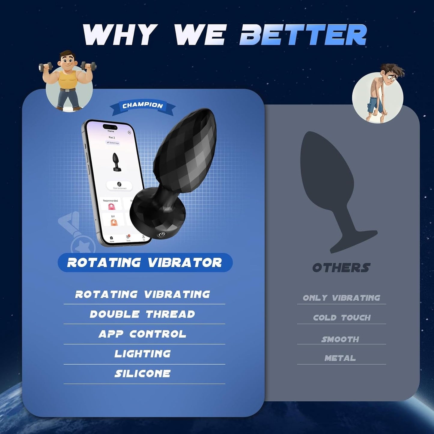 GlowStorm 360° Rotating Butt Plug - Vixen Adult Playroom