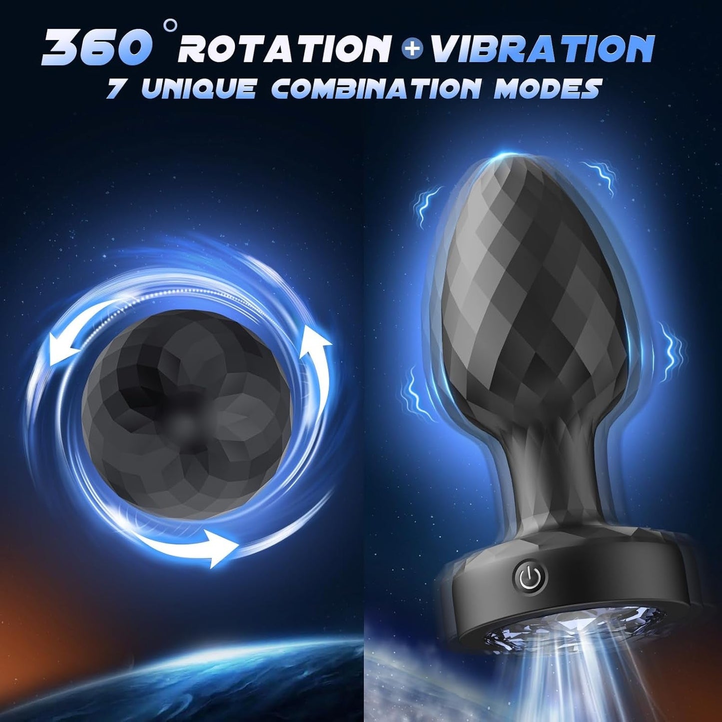 GlowStorm 360° Rotating Butt Plug - Vixen Adult Playroom