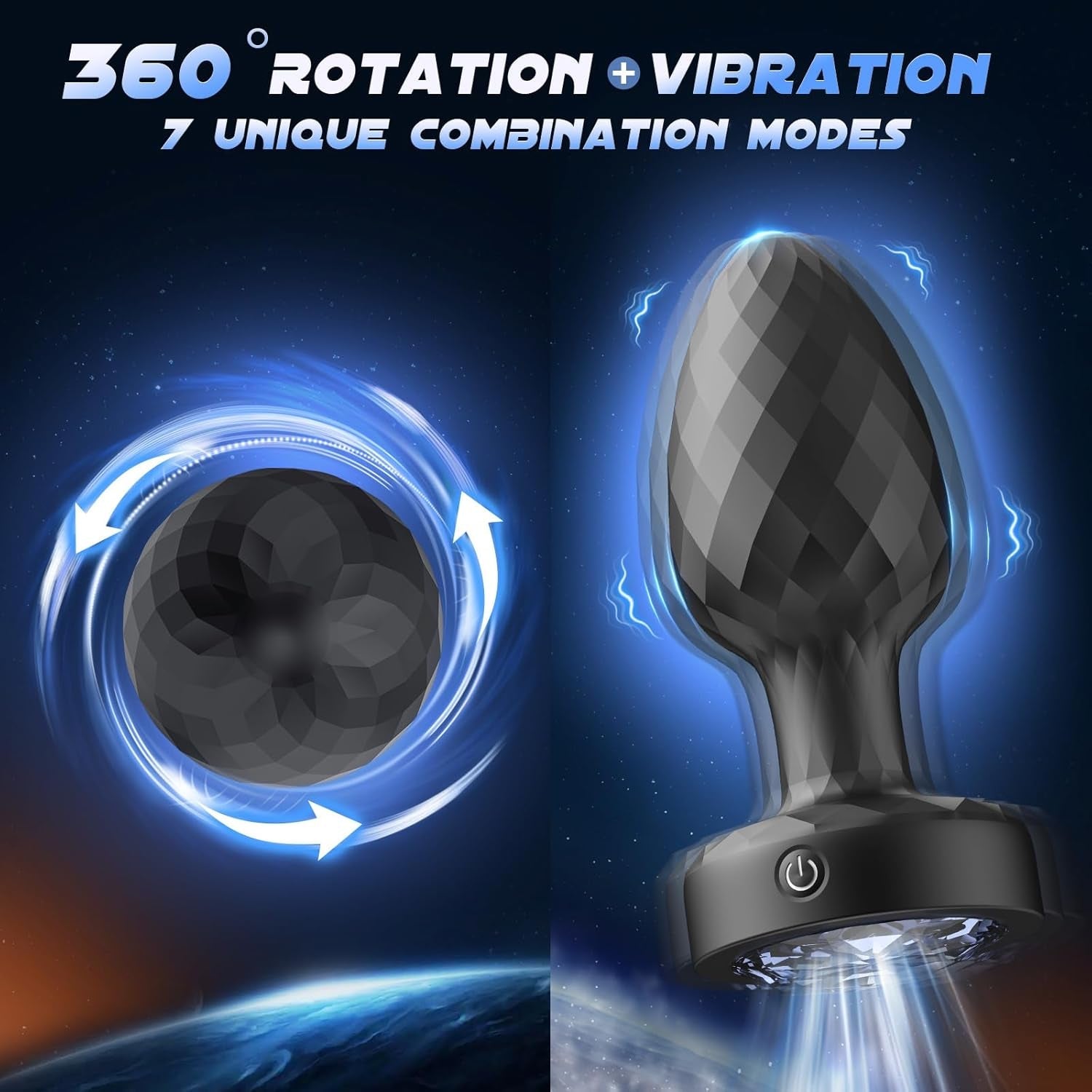 GlowStorm 360° Rotating Butt Plug - Vixen Adult Playroom