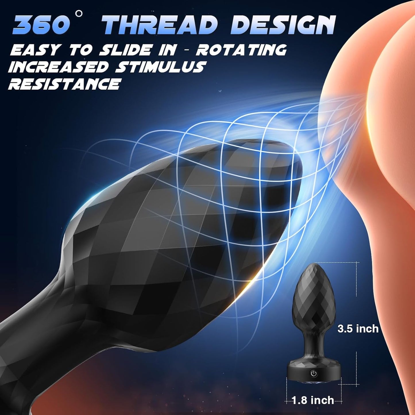 GlowStorm 360° Rotating Butt Plug - Vixen Adult Playroom