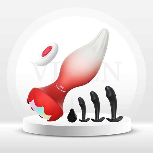 GlowTwirl 360° Rotating Anal Plug Set with Remote - Vixen | Nova Network