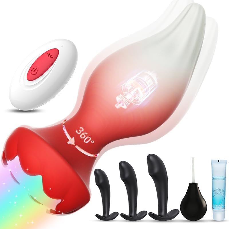 GlowTwirl 360° Rotating Anal Plug Set with Remote - Vixen | Nova Network