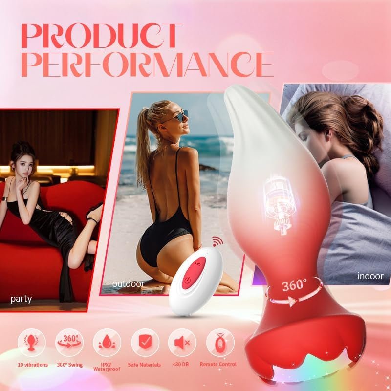 GlowTwirl 360° Rotating Anal Plug Set with Remote - Vixen | Nova Network
