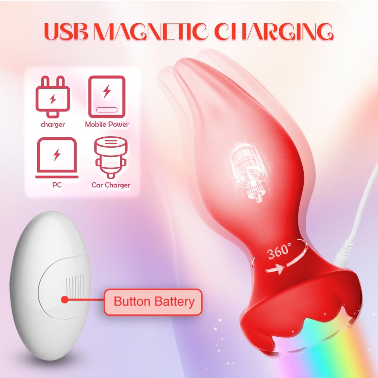 GlowTwirl 360° Rotating Anal Plug Set with Remote - Vixen | Nova Network