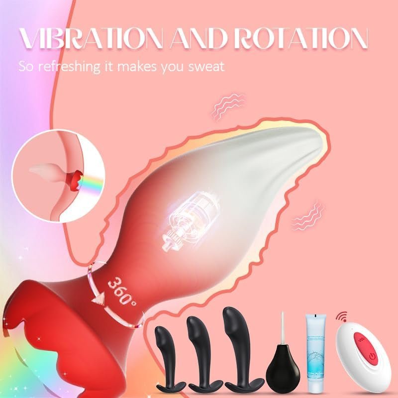 GlowTwirl 360° Rotating Anal Plug Set with Remote - Vixen | Nova Network