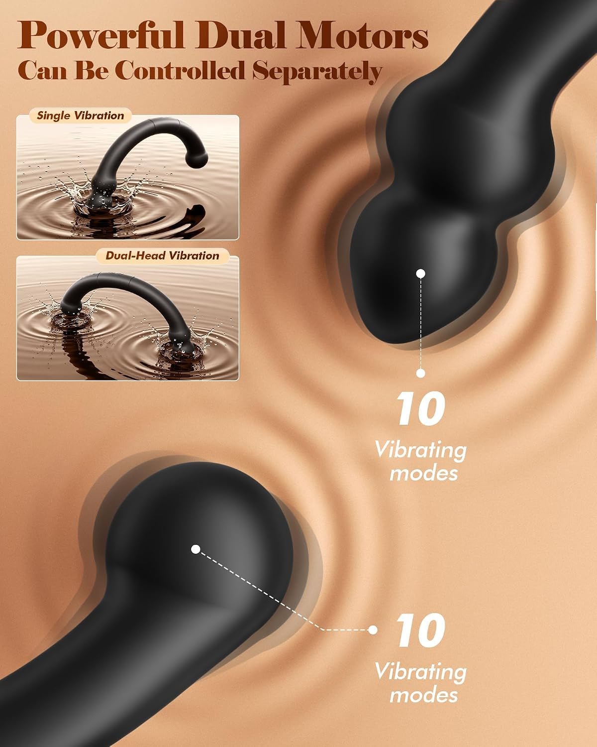 GoldenCurve Dual-Ended Prostate Massager & Anal Hook – App, 10 Modes - Vixen Adult Playroom