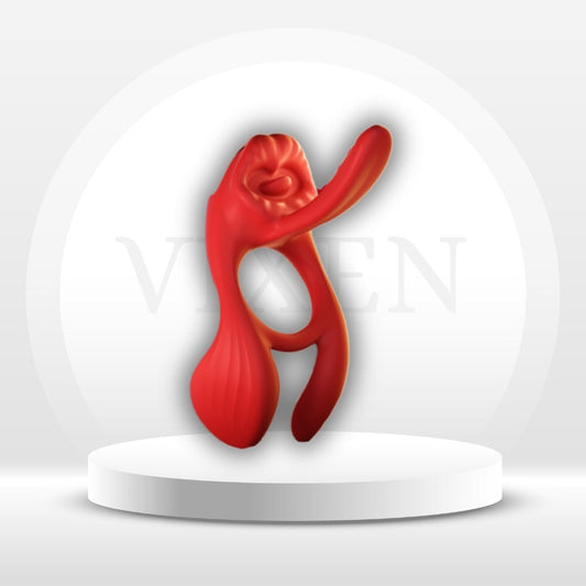 GoldenKiss Vibrating Cock Ring Licking 4 Motors 7 Modes - Vixen | Nova Network