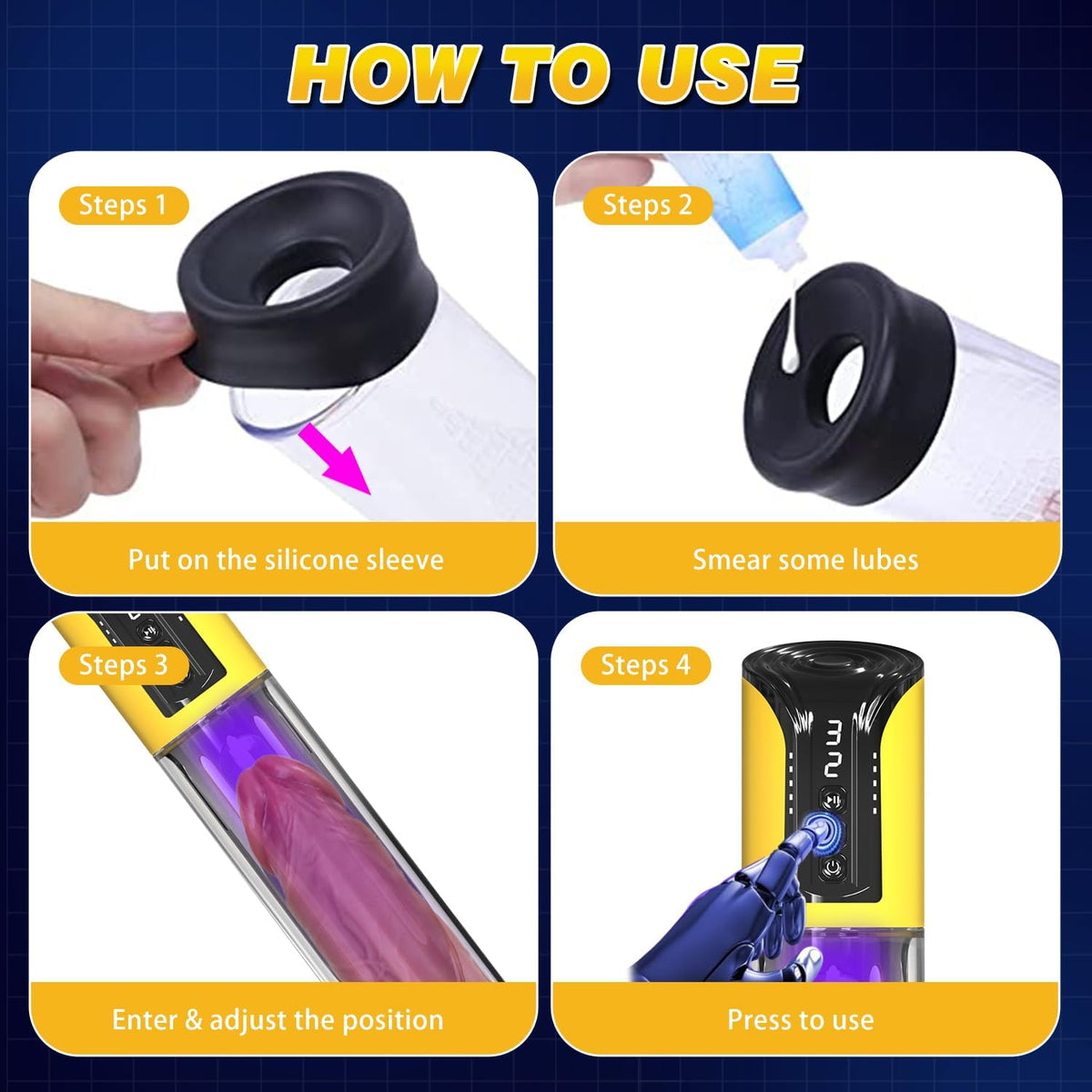 GoldRush Electric Penis Pump | 10.6" Reach, 4 Modes - Vixen Adult Playroom