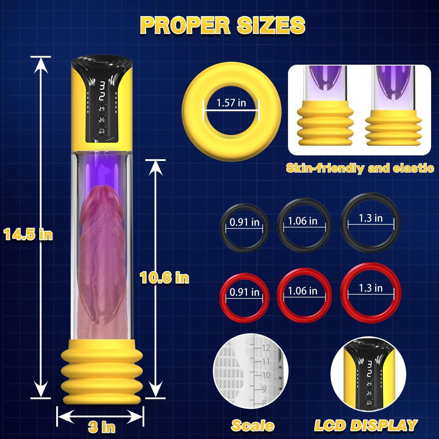 GoldRush Electric Penis Pump | 10.6" Reach, 4 Modes - Vixen Adult Playroom