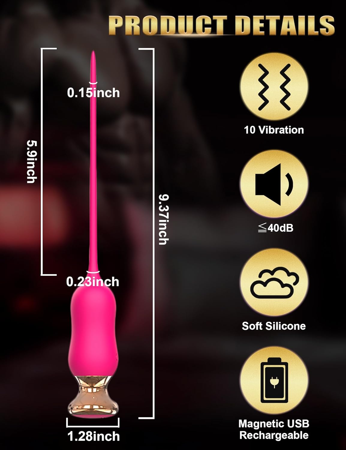 GoldRush Gold - Plated Urethral Vibrator Wand - Vixen | Nova Network