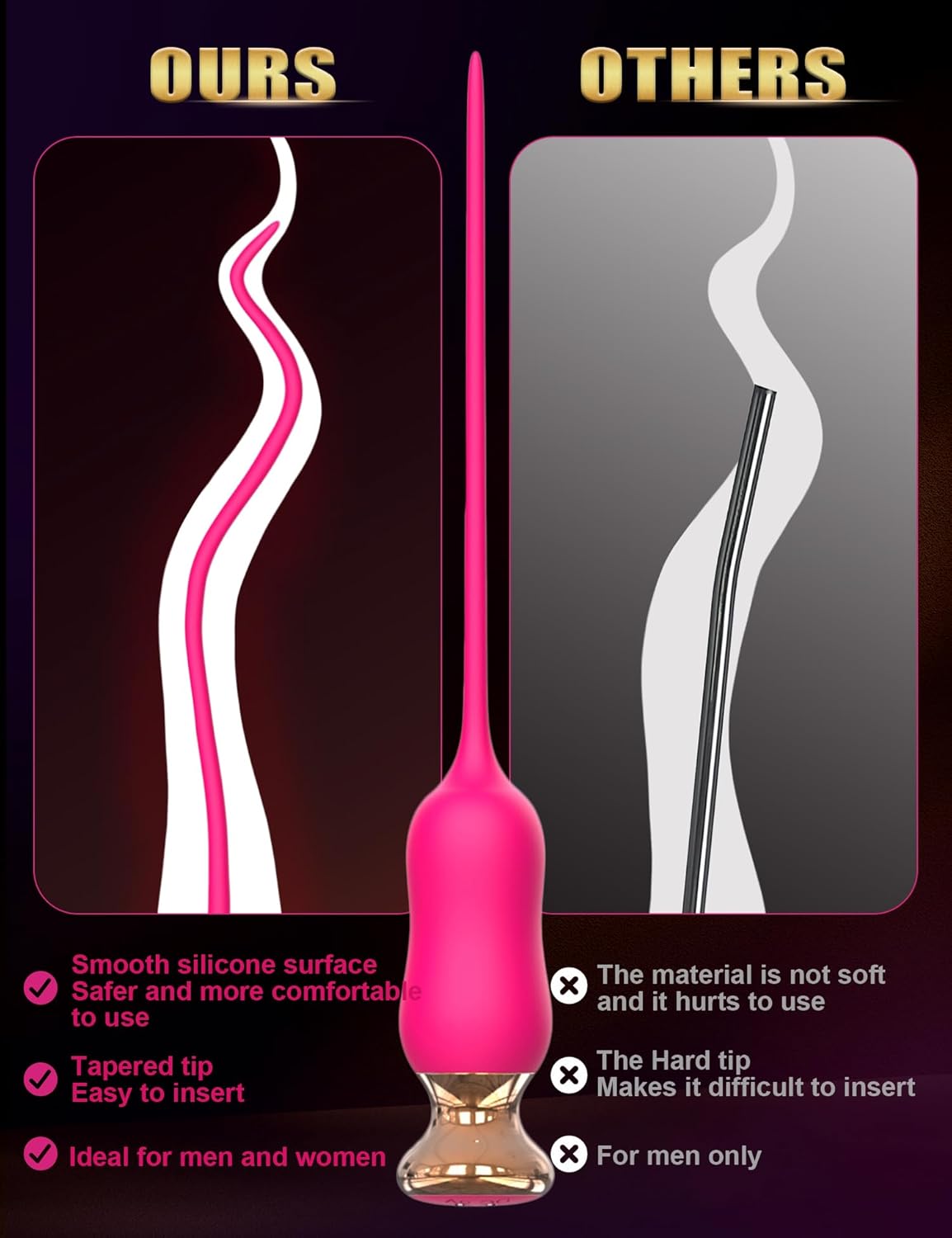 GoldRush Gold - Plated Urethral Vibrator Wand - Vixen | Nova Network