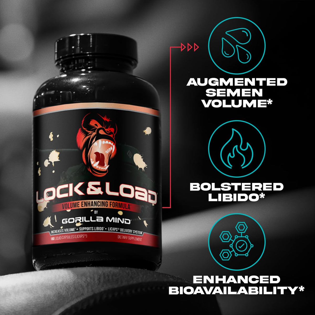 Gorilla Mind Lock & Load Men's Virility Supplement - Vixen Adult Playroom