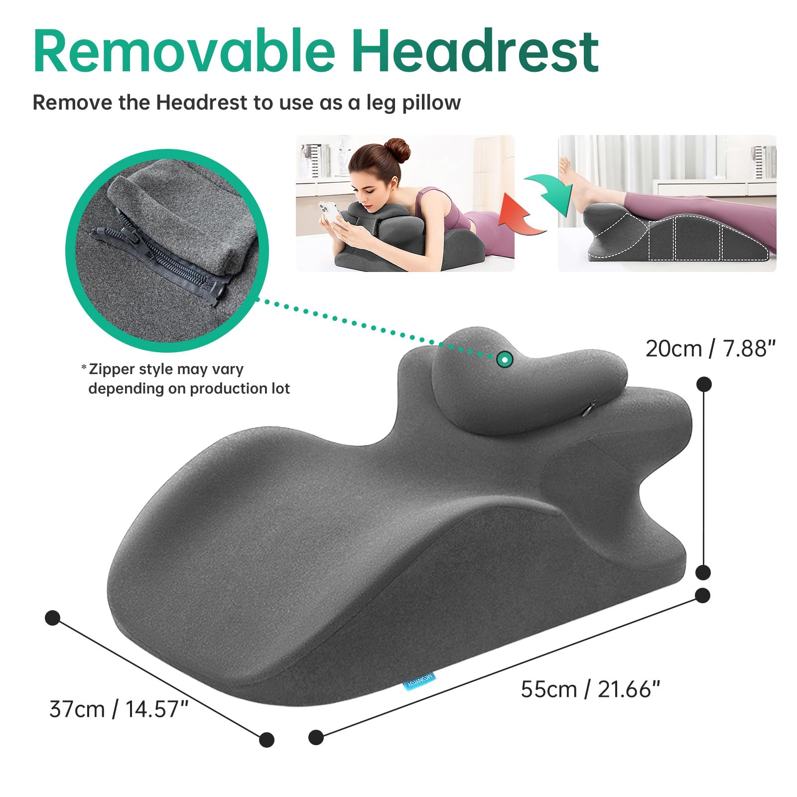 Gray Couples Intimacy Position Wedge Pillow - Vixen | Nova Network