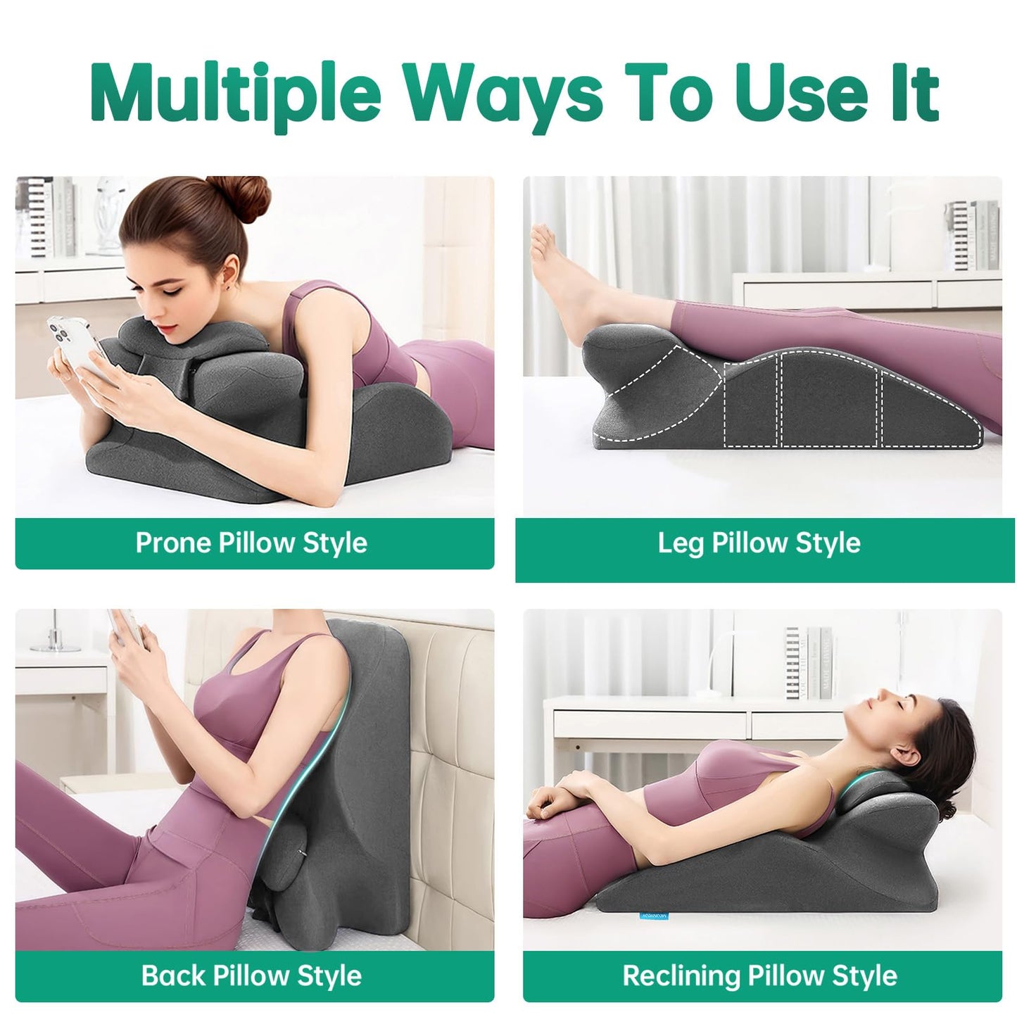 Gray Couples Intimacy Position Wedge Pillow - Vixen | Nova Network