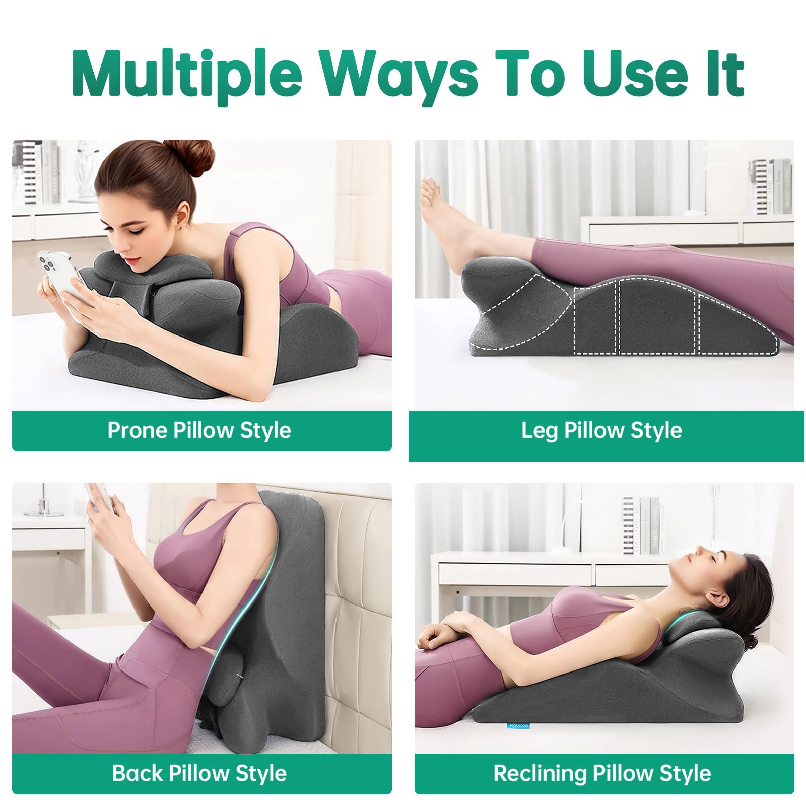 Gray Couples Intimacy Position Wedge Pillow - Vixen | Nova Network