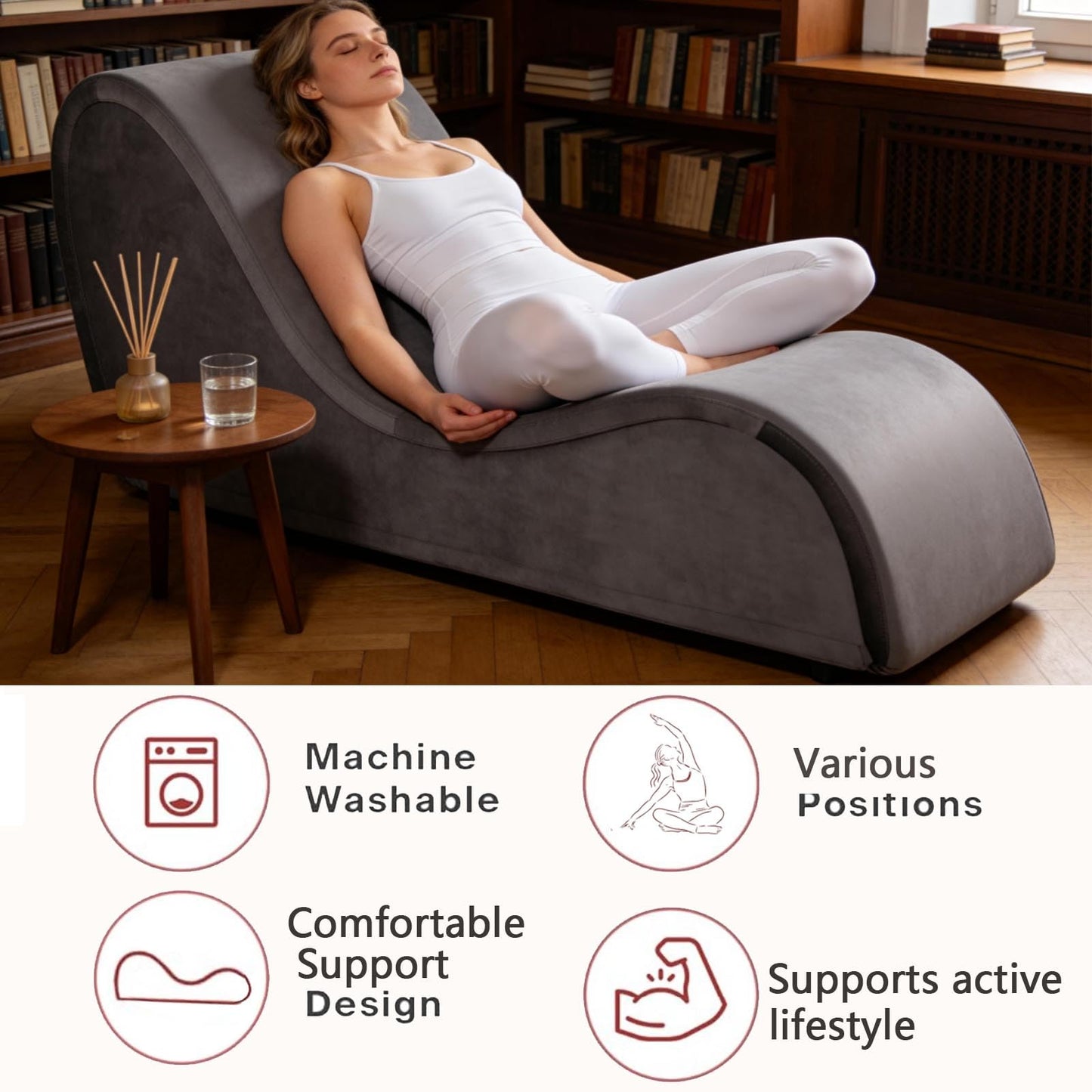 Gray Velvet Intimate Experience Chaise - Vixen | Nova Network