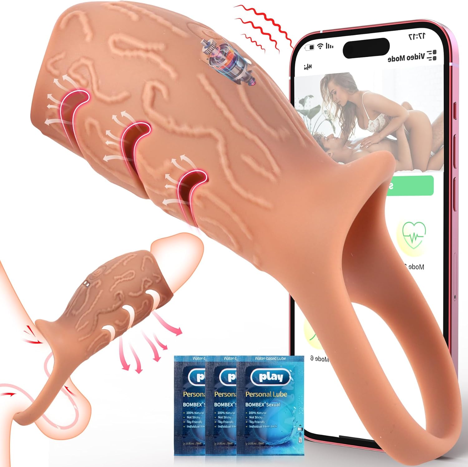 GripCut Girth Penis Sleeve Vibrator - Vixen | Nova Network