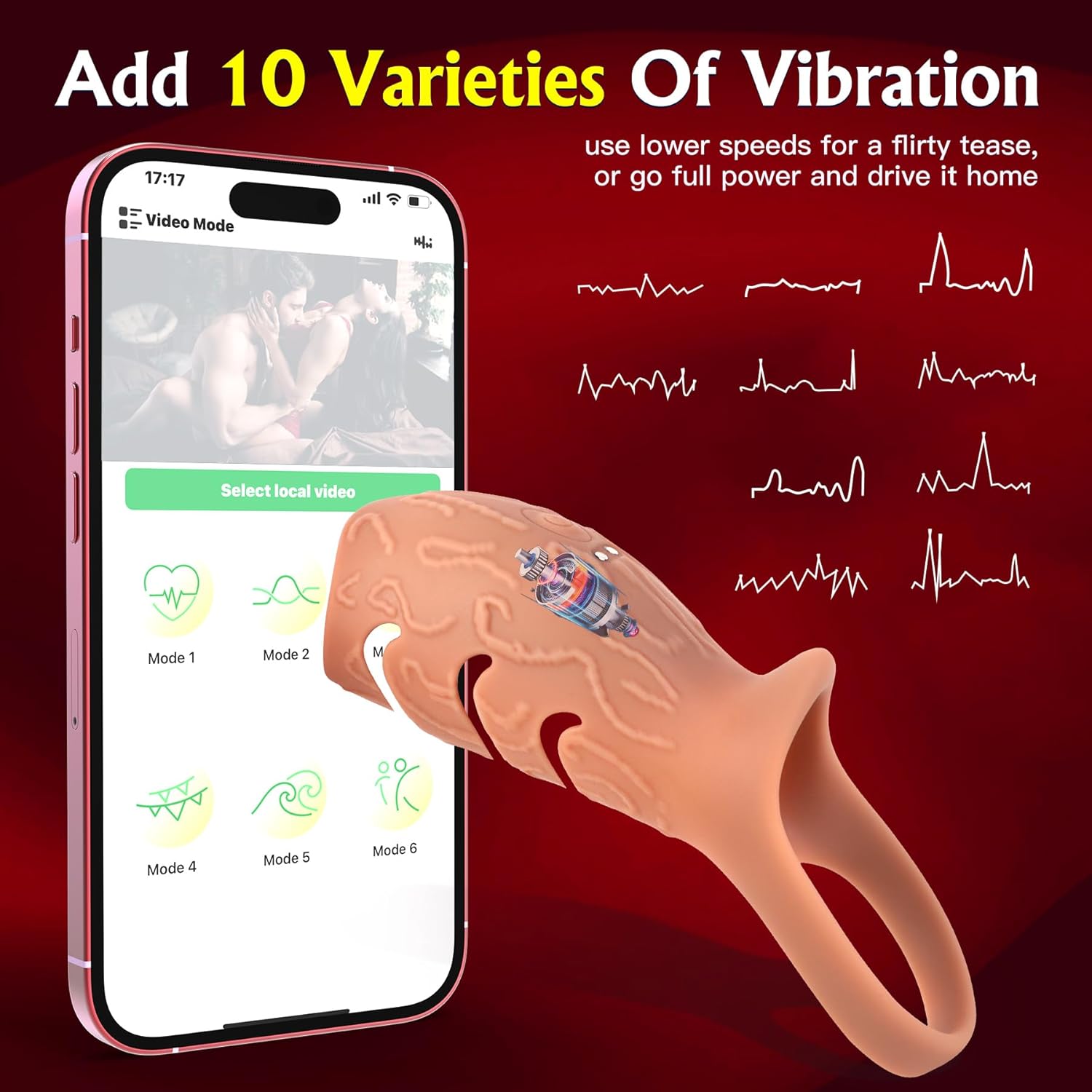 GripCut Girth Penis Sleeve Vibrator - Vixen | Nova Network