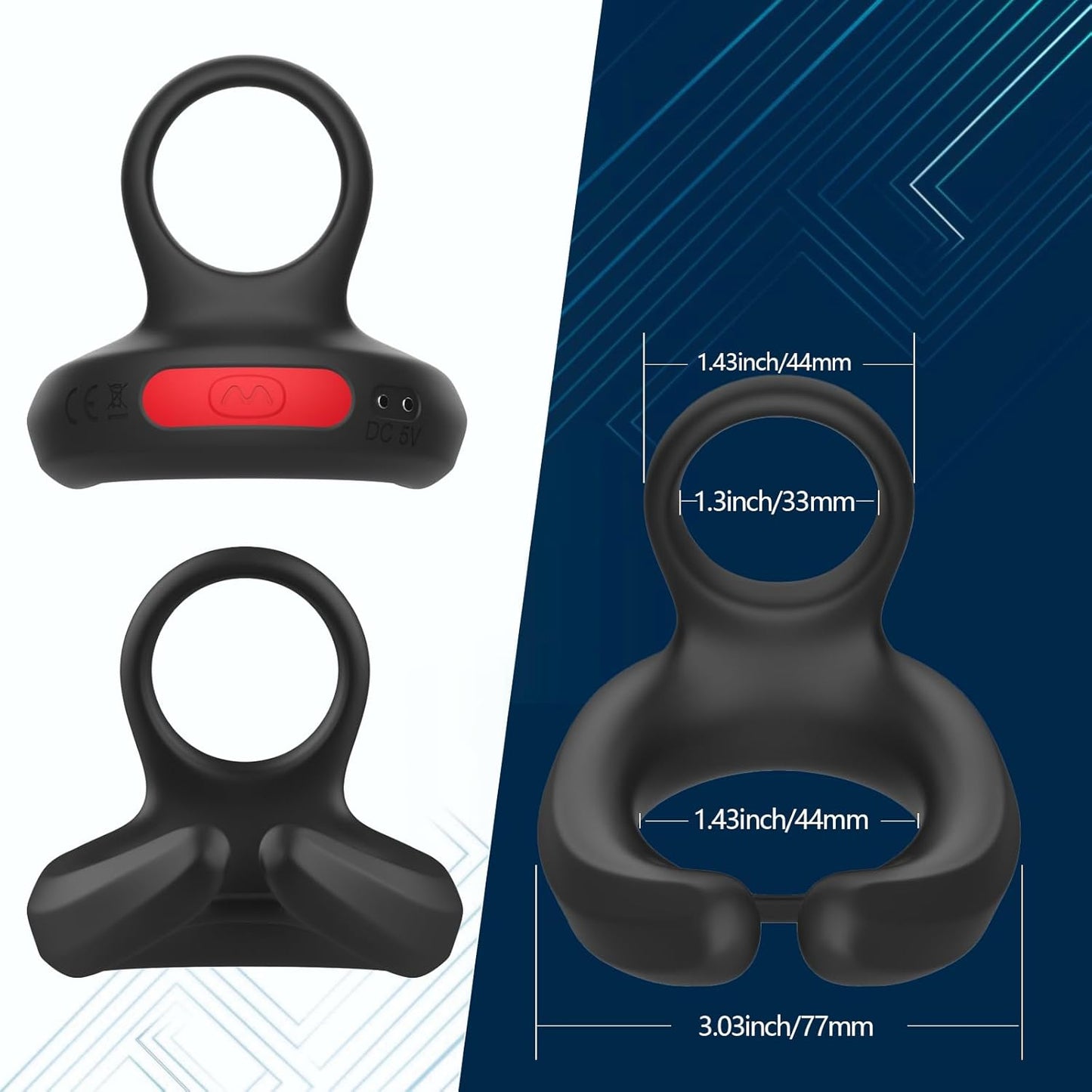 GripPulse Vibrating Dual Cock Ring - Vixen | Nova Network