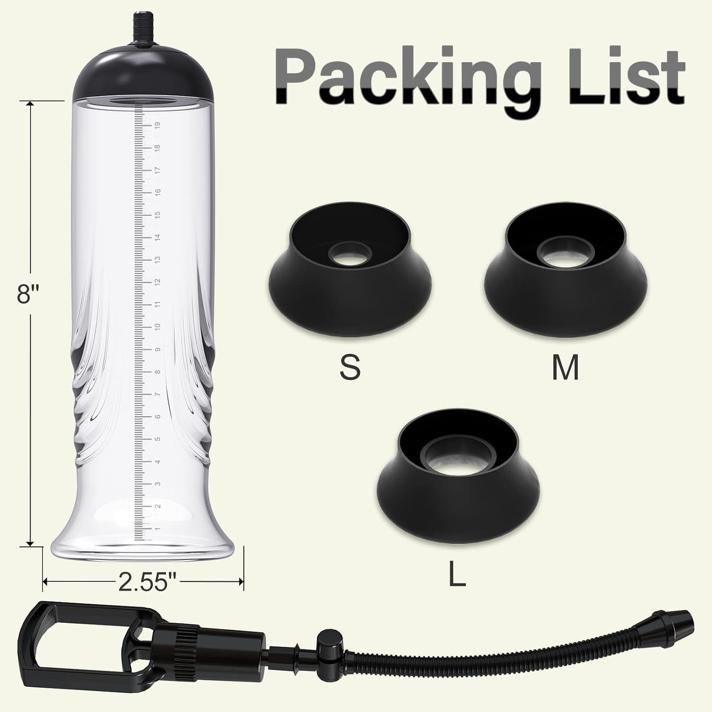 GripVault Manual Penis Pump | 3 Silicone Sleeves + Lube - Vixen Adult Playroom