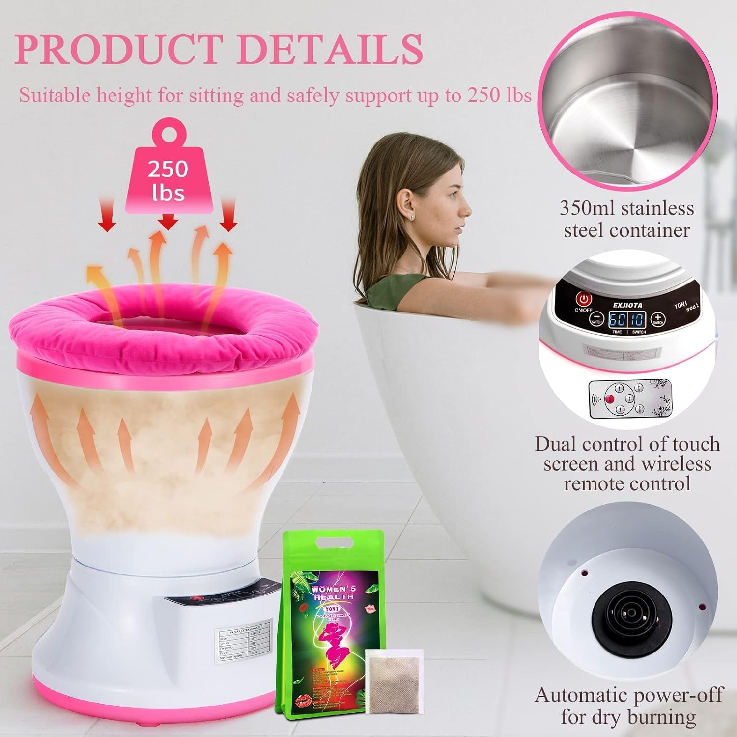 HavenAura Intelligent Electric V Steam Seat with Touch & Remote Control - Vixen Adult Playroom
