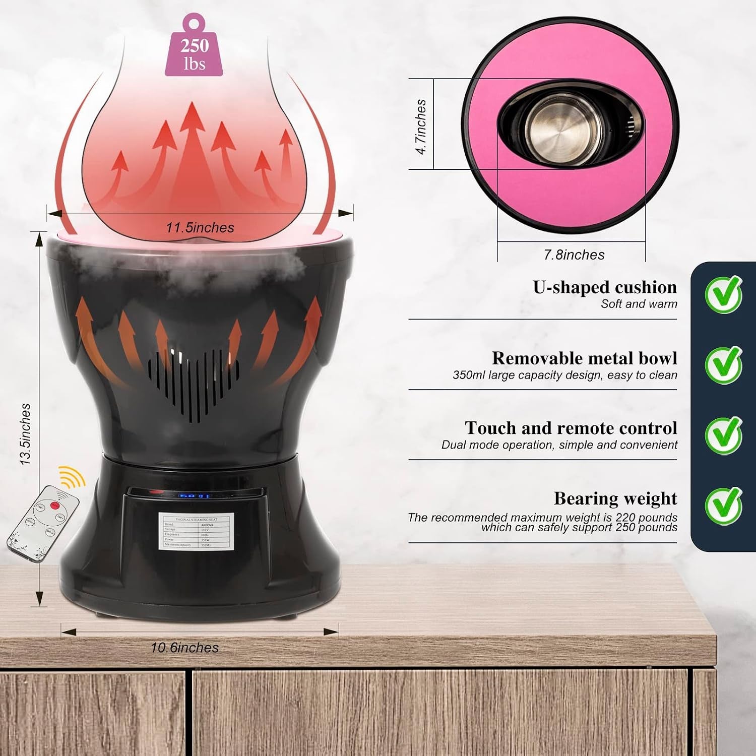 HavenCradle Yoni Steam Kit — Electric V Steam Seat - Vixen Adult Playroom