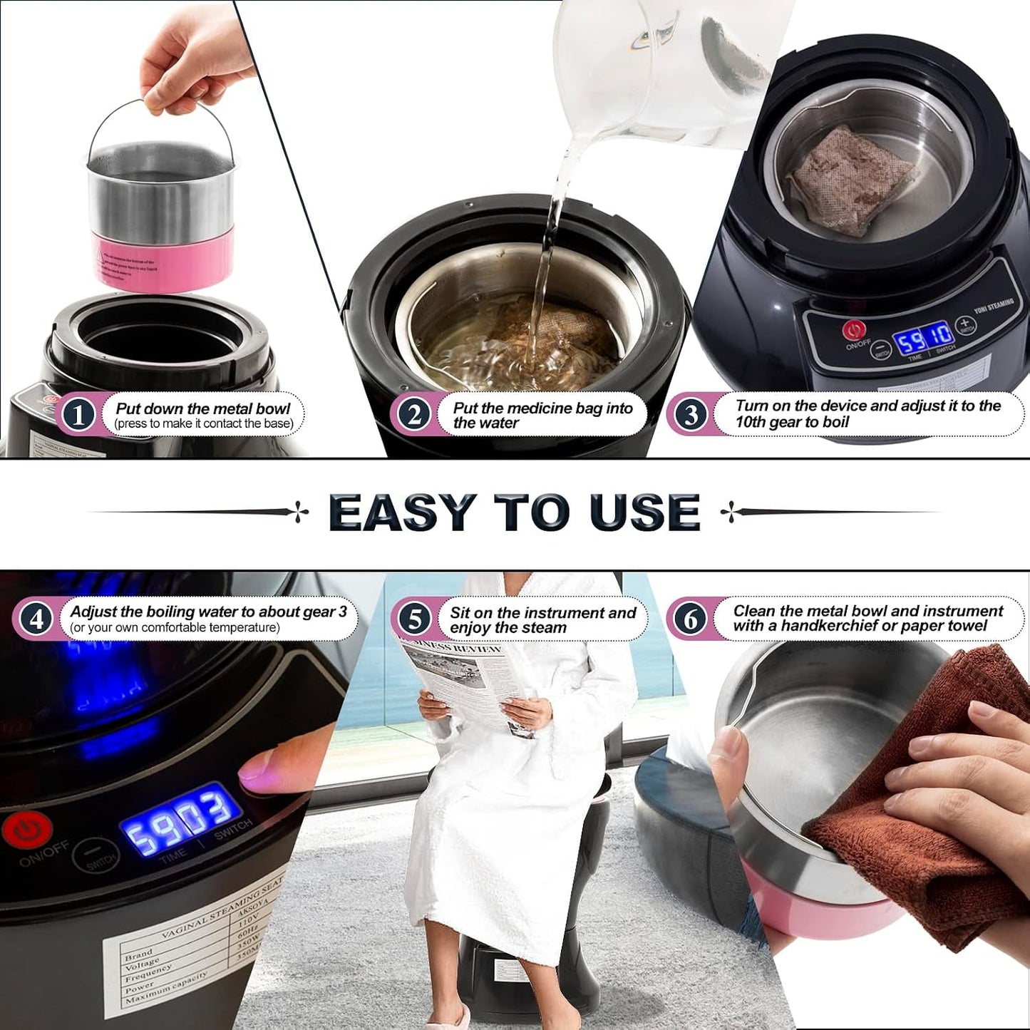 HavenCradle Yoni Steam Kit — Electric V Steam Seat - Vixen Adult Playroom
